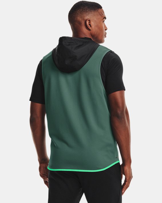 Men's Armour Fleece® Storm Hooded Vest, Black, pdpMainDesktop image number 1